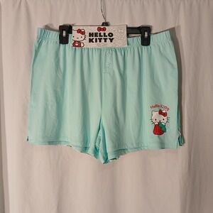Hello Kitty‎ Pajama Sleep Shorts Women's L Large Lounge Sanrio Blue Cute